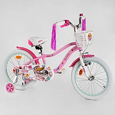Дитячий двоколісний велосипед Corso Sweety SW-18412 Рожевий