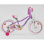 Дитячий двоколісний велосипед Corso Sweety SW-18366 Фіолетовий