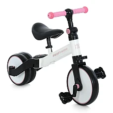 Детский беговел-велосипед 3 в 1 Prof1 MBB 1008 White Pink