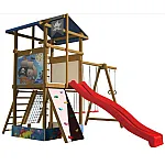 Деревянный игровой центр с горкой SportBaby-10