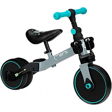 Детский беговел-велосипед 4 в 1 MoMi Loris Grey-turquoise