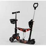 Дитячий самокат 5 в 1 Best Scooter Абстракція New Чорний з помаранчевим (17334)