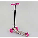Дитячий самокат Best Scooter Maxi A 25466/779-1321 Рожевий з квітами
