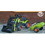 Велотрактор з причепом та переднім ковшем Falk 2040AM Claas Arion Зелений