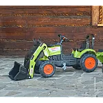 Велотрактор з причепом та переднім ковшем Falk 2040AM Claas Arion Зелений