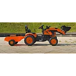 Велотрактор с прицепом и передним ковшом Falk 2065AM Kubota Оранжевый